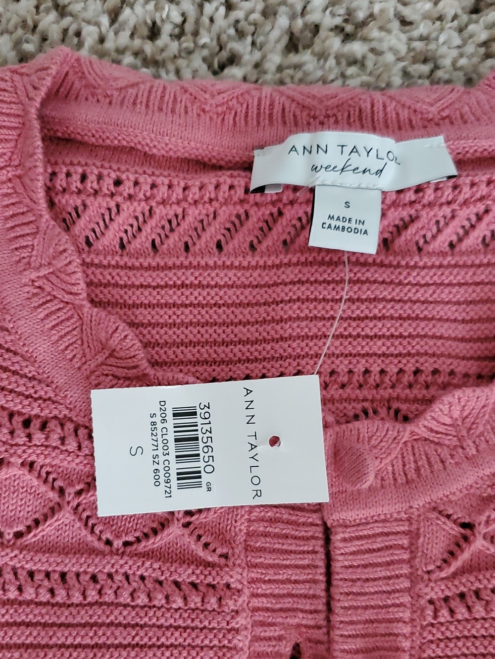 Ann Taylor Weekend Collection Scalloped Henley Sweater NWT SZ Sml - Picture 3 of 6